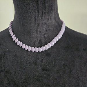 Light Purple Beads Necklace Choker 17 Inches